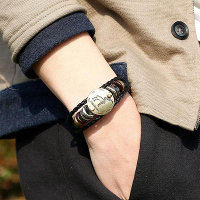 Handmade Leather Zodiac Constellation Bracelets