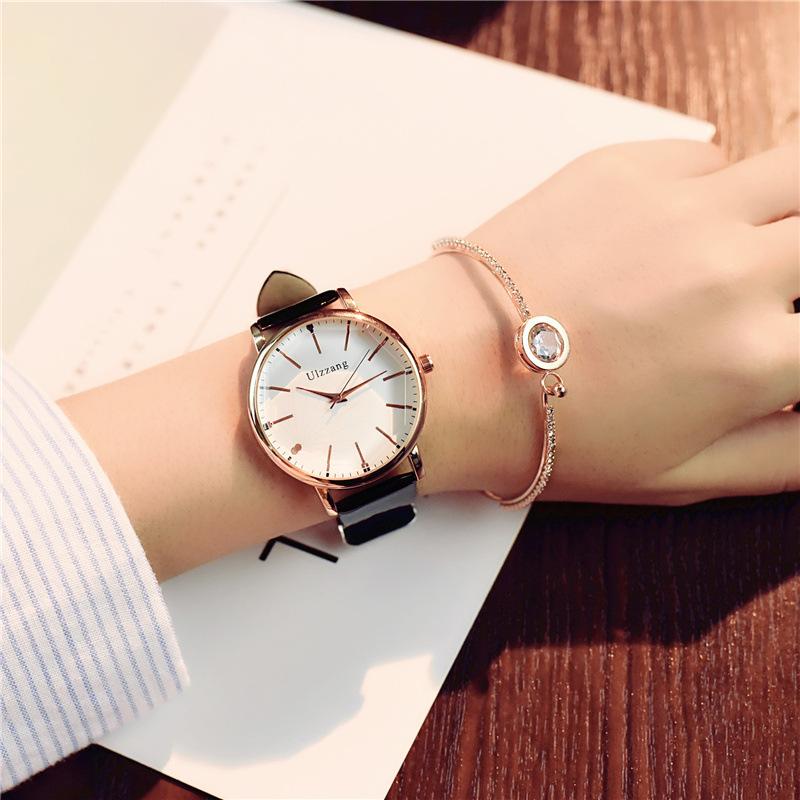 Polygonal dial design women watches