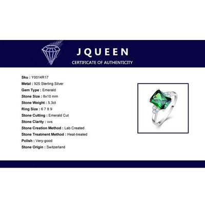 Emerald Ring 925 Solid Sterling