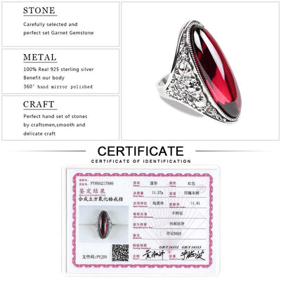 10*30mm Red Garnet Rings Blue Pink Boule Rings