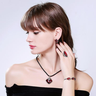 10*30mm Red Garnet Rings Blue Pink Boule Rings