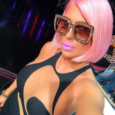 Luxury Designer Oversized Women Cats Eye Sunglasses