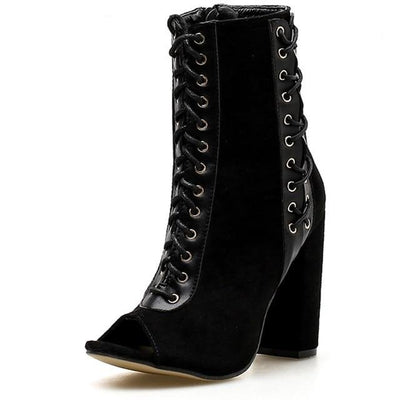 New Fashion Design Women's Peep Toe Zipper Boots