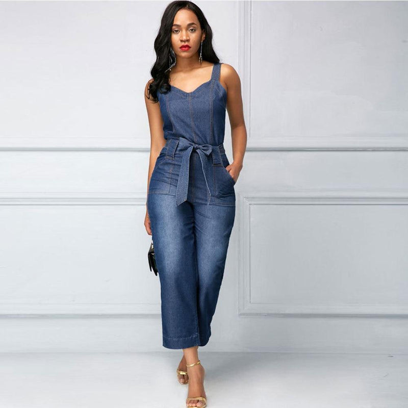 Woman Jumpsuit High Waist Jean