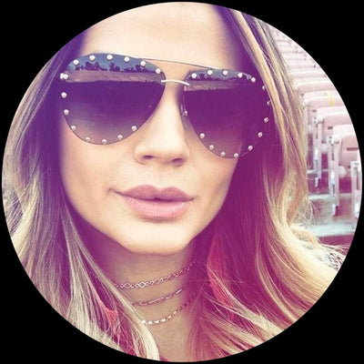 Rimless Women Oversized Mirror Sunglasses