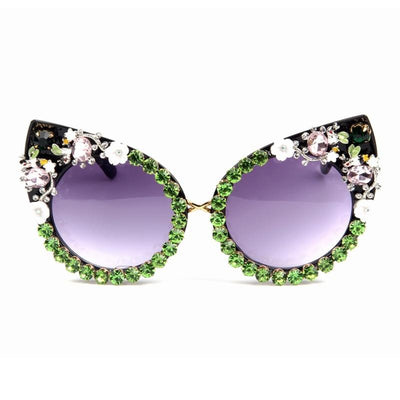 Cat Eyes Rhinestone Decoration Sunglasses