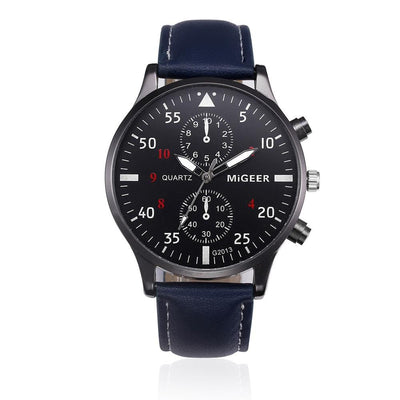 Men Retro Design Leather Band Watches
