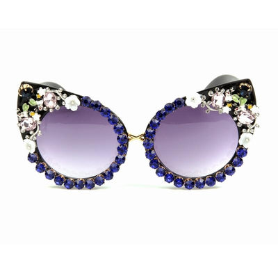 Cat Eyes Rhinestone Decoration Sunglasses