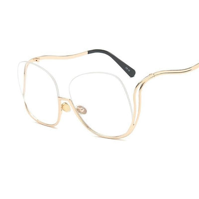 Luxury Women Retro Half Frame Round Sunglasses