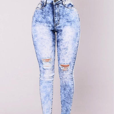 Classic High Waist Skinny Pencil Denim Pants
