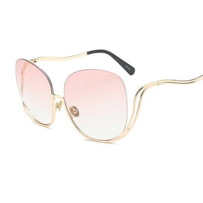 Luxury Women Retro Half Frame Round Sunglasses