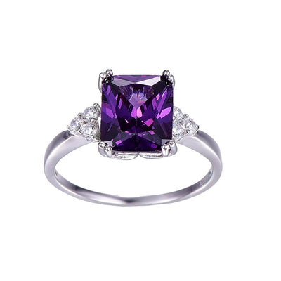 Vintage Jewelry 5.25ct Amethyst 925 Sterling Silver Ring