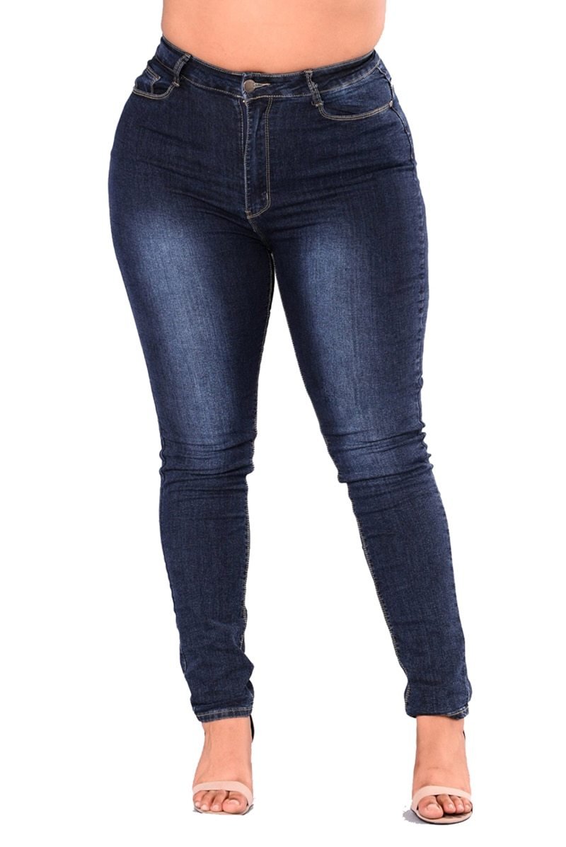 Plus Size High Waist Skinny Pencil Jeans