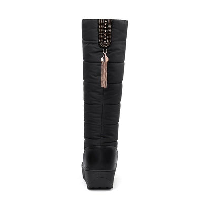 new fashion snow boots rhinestone wedges high heels
