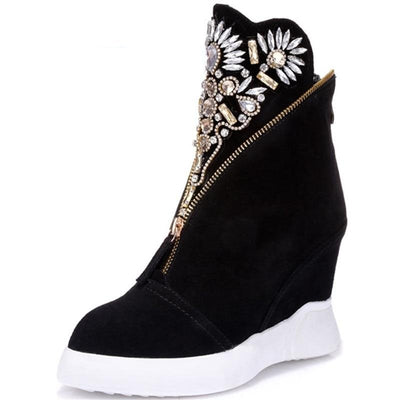Women's cow suede leather ankle boots