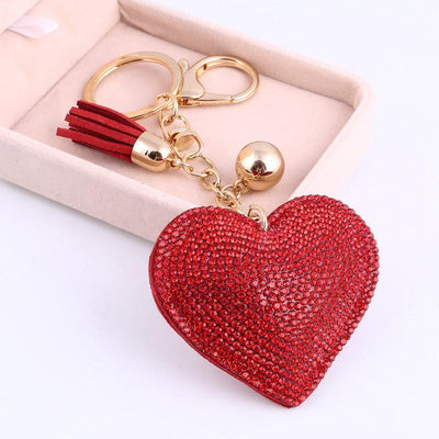 6 Colors Love Heart Pendant Key Chains For Girls