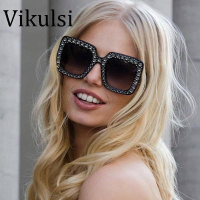 Luxury Designer Oversized Women Cats Eye Sunglasses
