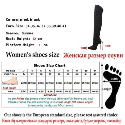 over the knee boots high heels woman shoes