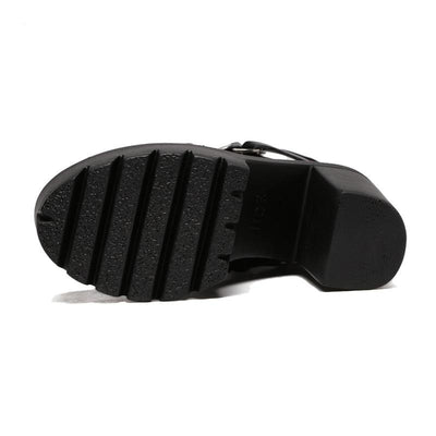 Women Heel Spring Autumn Lace-up Soft Leather Platform Shoes