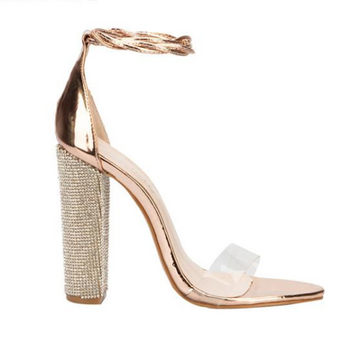 Women Sandals Ankle Strap Pumps Super High Heels