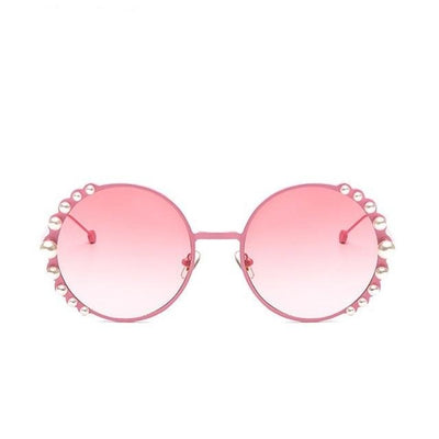 Luxury Round Women Sunglasses Pearl Decoration
