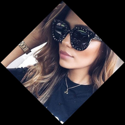 Vintage Square Cat Eye Sunglasses Women