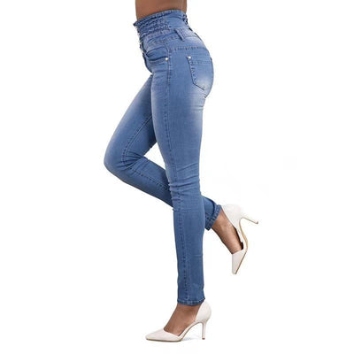 Women High Waist skinny Elastic Jeans