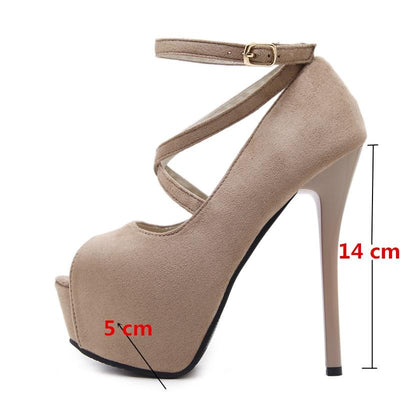 Women Pumps high heels sexy Peep toe