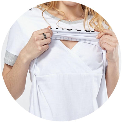 100%Cotton Nursing T-shirt Simple Breastfeeding
