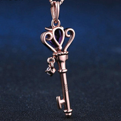 Crown Key Pendant Necklace