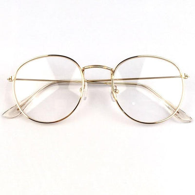 Woman Optical Frames Metal Frame Round Transparent Lenses