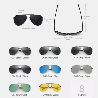 Driver Mirror Aluminum Magnesium Polarized Sunglasses Men