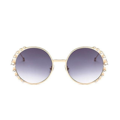 Luxury Round Women Sunglasses Pearl Decoration