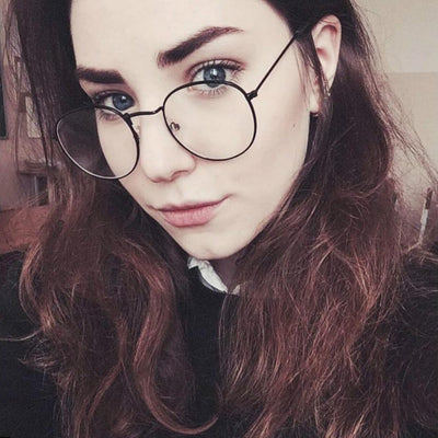 Woman Optical Frames Metal Frame Round Transparent Lenses