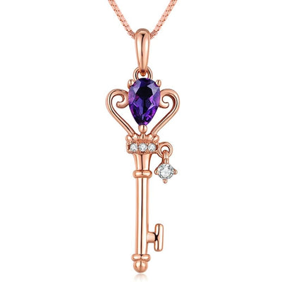 Crown Key Pendant Necklace