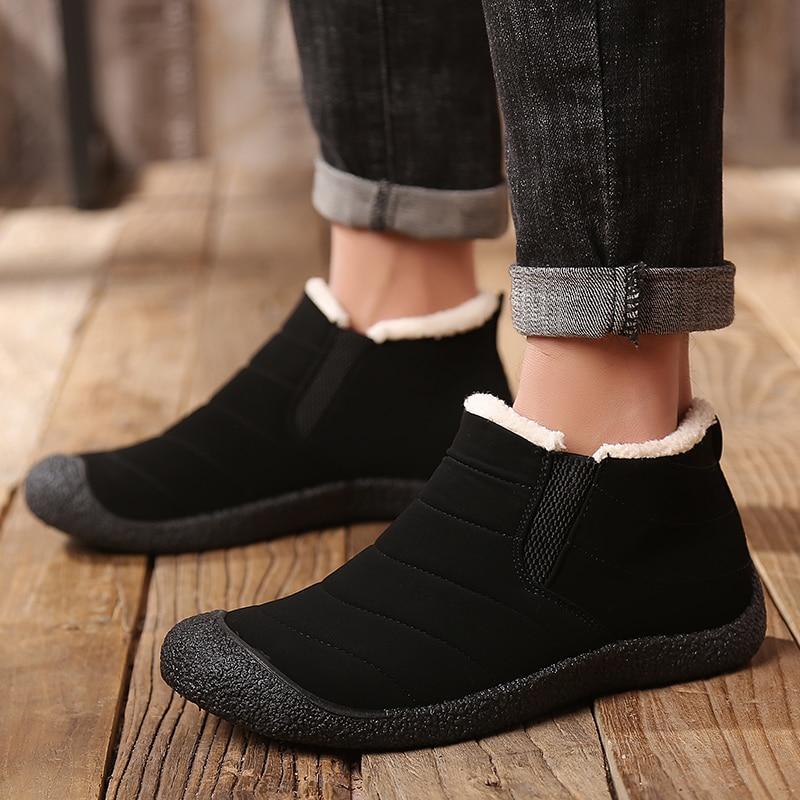 Unisex Waterproof Cotton Cloth Winter Shoes for Men