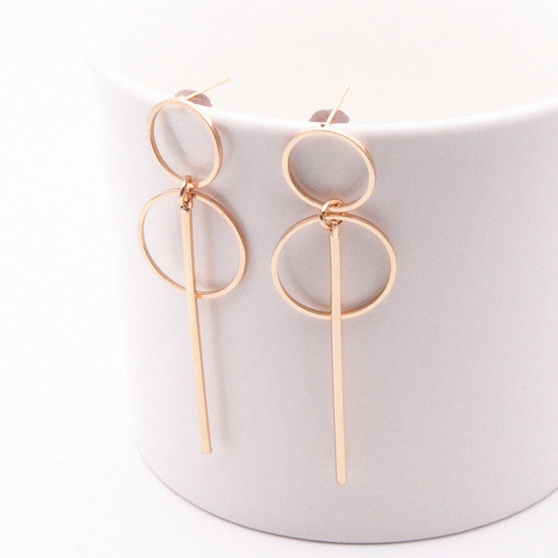Long Section Tassel Pendant Size Circle Earrings