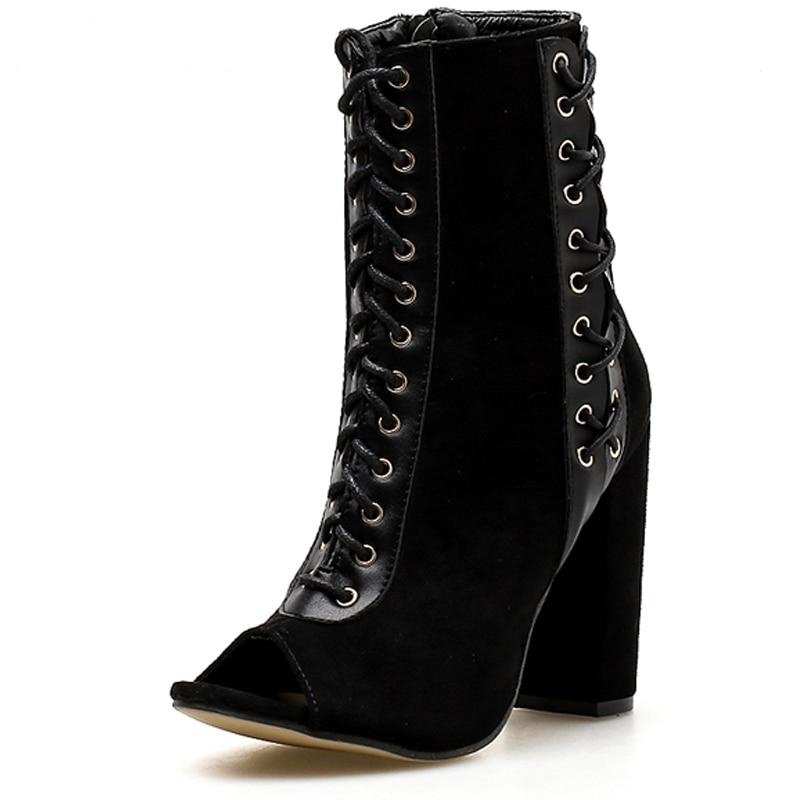 New Fashion Design Women's Peep Toe Zipper Boots