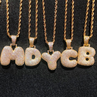 A-Z Custom Name Necklaces & Pendant Chain For Hip Hop Men & Women
