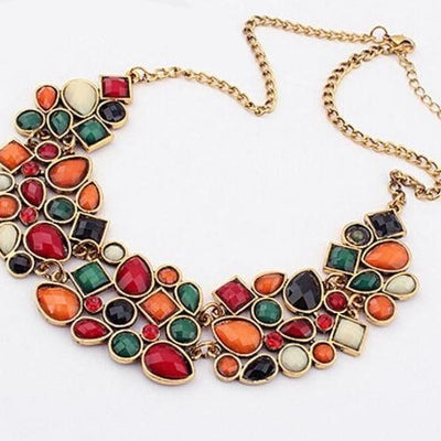 8 Colors Multi color Big Pendant Clavicle Chain Necklace
