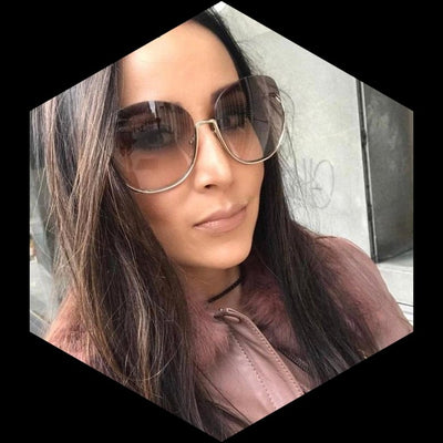 Luxury Women Retro Half Frame Round Sunglasses