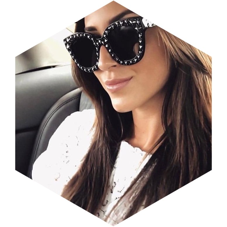 Vintage Square Cat Eye Sunglasses Women