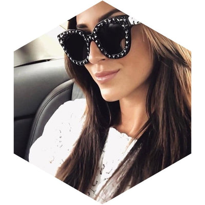 Vintage Square Cat Eye Sunglasses Women