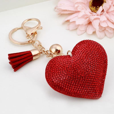 6 Colors Love Heart Pendant Key Chains For Girls