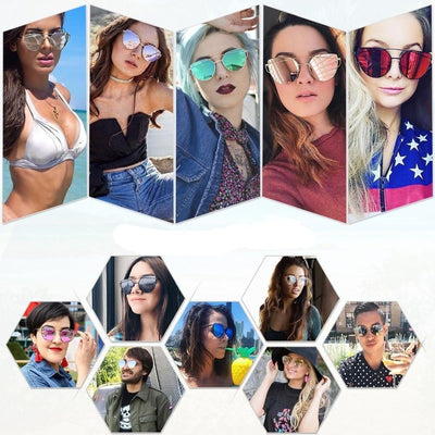 Women New Beams Cat Eye Pink Sun Glasses