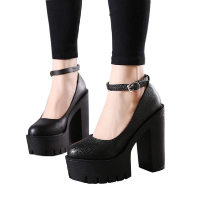 casual high-heeled platform pumps