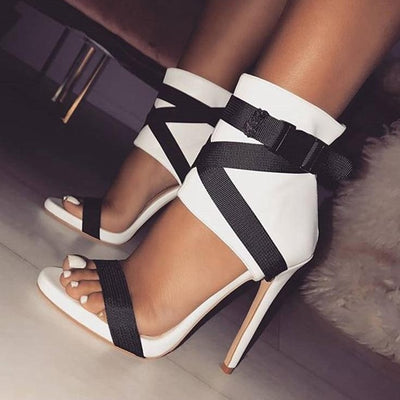 Women Cloth Belt Rome Gladiator Peep-Toe Sandal