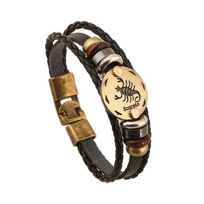 Handmade Leather Zodiac Constellation Bracelets
