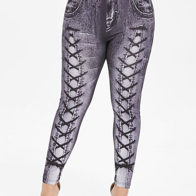 Plus Size Elastic High Waist Workout Legging