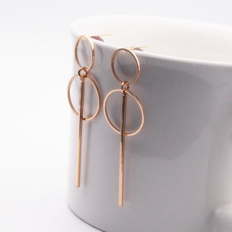 Long Section Tassel Pendant Size Circle Earrings
